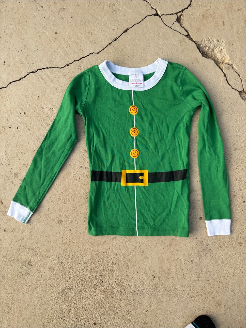 Hanna Andersson Green Elf Costume Top with White Trim